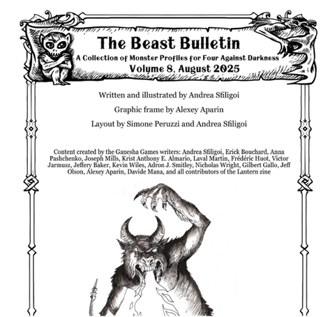 A Four Against Darkness Beast Bulletin: Volume 8