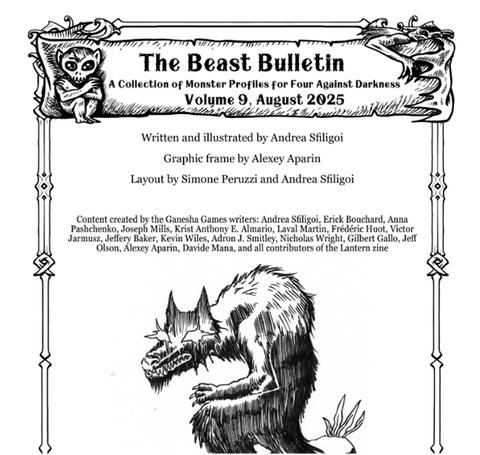 A Four Against Darkness Beast Bulletin: Volume 9
