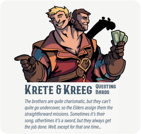 Dungeon Pages: Krete & Kreeg (Questing Bards) in Belgor Mountain