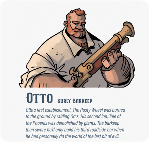Dungeon Pages: Otto (Surly Barkeep) in Melinden Square – PNPArcade