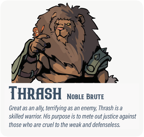 Dungeon Pages: Thrash (Noble Brute) in Skittertown
