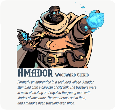 Dungeon Pages: Amador (Woodward Cleric) in The Hungry Isles