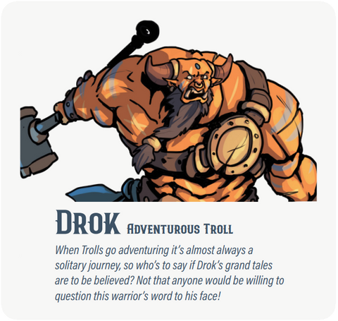 Dungeon Pages: Drok (Adventurous Troll) in Chundar Village